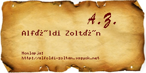 Alföldi Zoltán névjegykártya